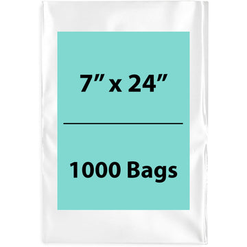 Clear Poly Bags Thickness: 4 Mil Size: 7 inch (width) X 24 inch (Height) Pack of 1000 Bags